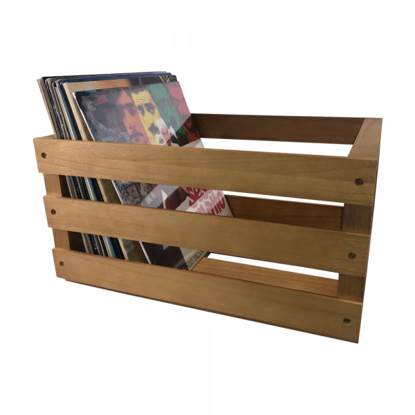 record wooden box/storage box, nature, for LP's