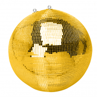 Spiegelkugel mit Sicherheitsöse 50cm gold // Discokugel - Mirrorball 50cm gold