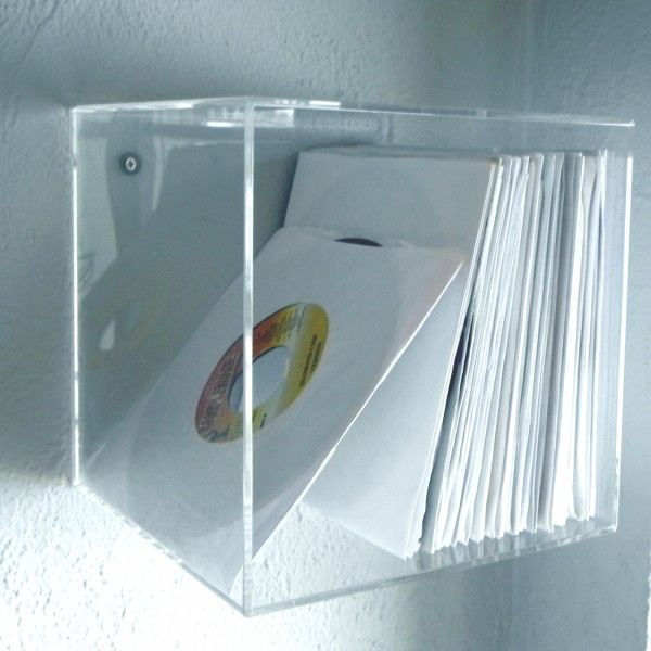 7even acrylic design cube 20cm, acrylic cube as a stack or wall shelf display for e.g. CDs, singles,