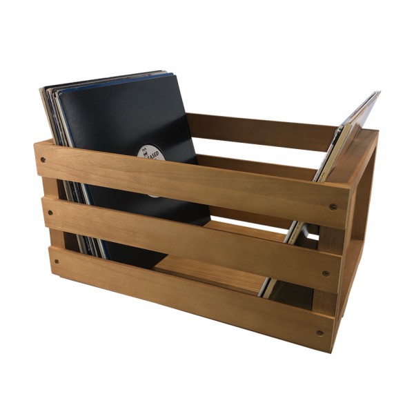 record wooden box/storage box, nature, for LP's