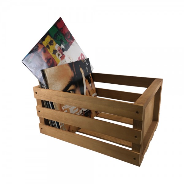 record wooden box/storage box, nature, for LP's