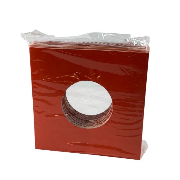 7" Cover mit Loch in rot (20 Stück)