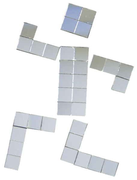 spiegel matte Mosaike silber