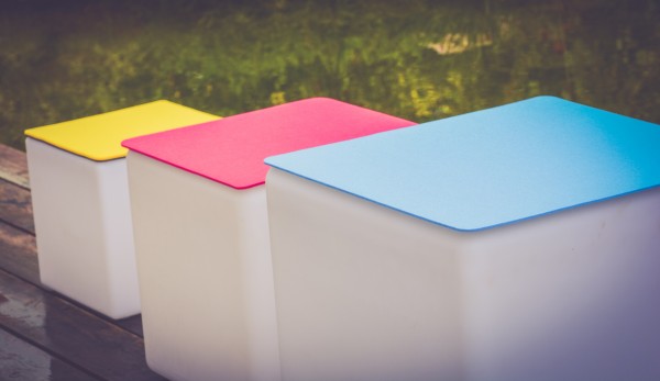 vilten kussen 40 x 40 cm voor bv. Kubuskrukje blauw - eenzijdig 4mm - eenzijdig