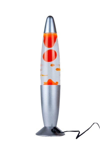 LED Lava Lampe Rakete 35cm Silber - Orange
