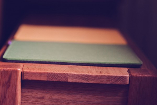 feltro 30 x 30 cm per es. sgabello Cube verde/grigio - entrambi i lati 4 mm/4 mm