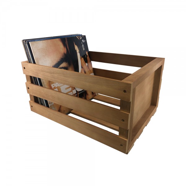 record wooden box/storage box, nature, for LP's