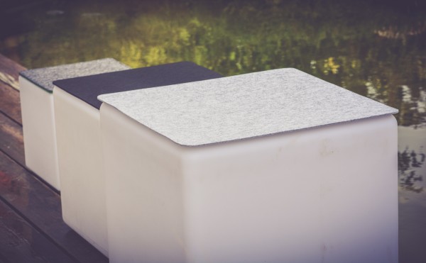 Filz Auflage 50 x 50 cm für z.B. Cube Hocker Grau - Einseitig 4mm