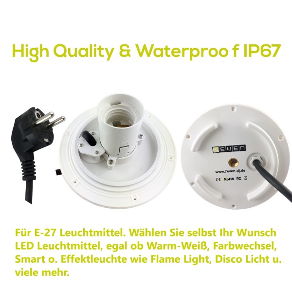 7even Design sede cubo illuminato 40cm, E-27, IP65