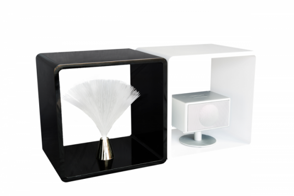 7even Lounge Design Cube / 70`s Space Age Style 45cm Cuben Cube Shelf Retro black (B-Ware)