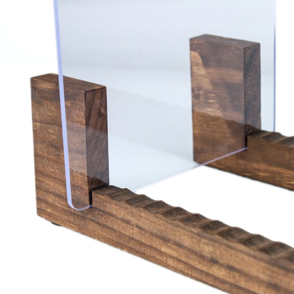 Schallplatten Flip Ständer Holz-Acryl Stand für LPs