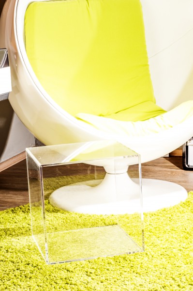 7even Acrylic Design Cube 35cm, 15mm, 4 sides / transparent stacking cube 35cm