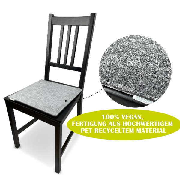 vilten onderlegger 35 x 35cm grijs/donkergrijs