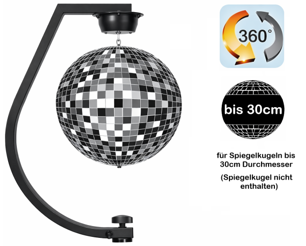 Stativhalterung inklusive Motor für Spiegelkugeln bis zu 30cm