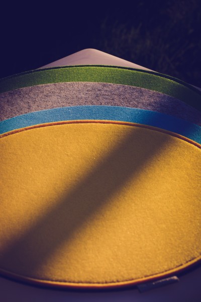 podkładka filcowa 33 cm okrągła szara/żółta - po obu stronach 4mm/4mm - okrągła mata filcowa 8mm mocna