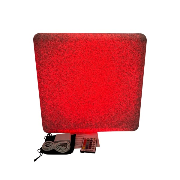 LED-Cube 40cm in Granit Optik inkl. Fernbedienung / Leuchtwürfel 16 Farben mit Akku