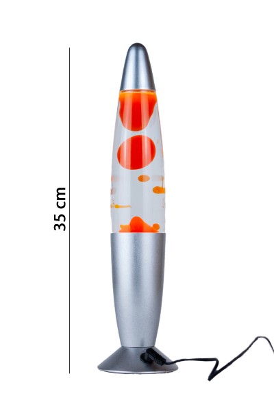 LED Lava Lampe Rakete 35cm Silber - Orange