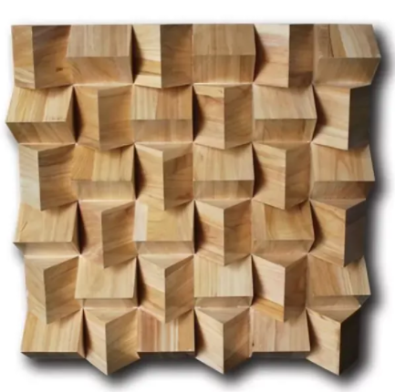 Holz 3D Diffusor Panel 600 x 600 x 85mm